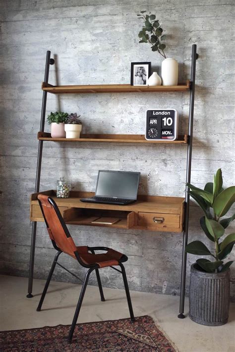 Ending 18 may at 4:01am bst 4d 6h collection in person. Rustic Style Ladder Desk with Shelves and Drawers ...