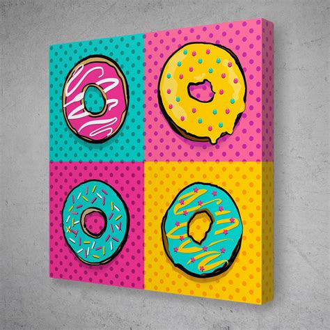 Pop Art Donuts Andy Warhol Wall Art Pop Art Party Pop Art Love Wall Art