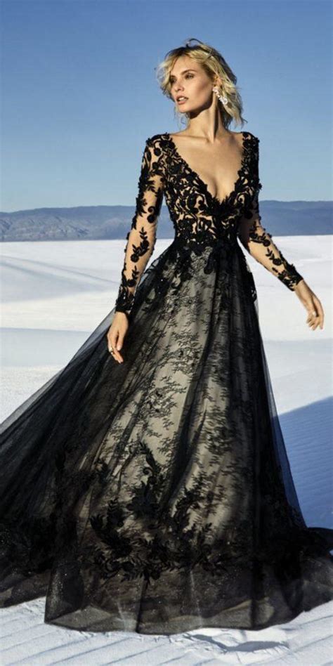 Trying on wedding dresses at david's bridal | ibrenee. 18 Bridal Ideas By Colour: Black And White Wedding Dresses ...