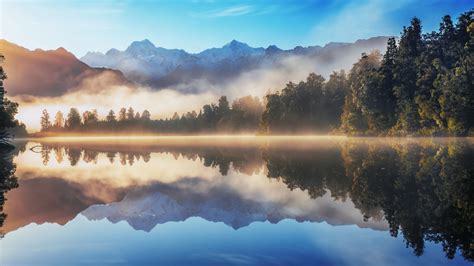 Wallpaper Sunlight Trees Landscape Forest Mountains Lake Water