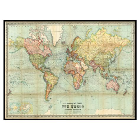 Classic Edition Map Of The World On Mercator S Projection Beautiful Vintage World Wall Map Old