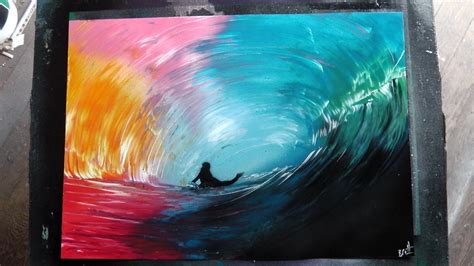 How To Spray Paint Art The Rainbow Surfer Youtube