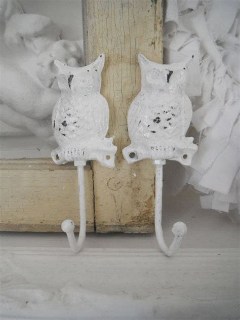 Owl Wall Hooks Pair Hooks French Country Coat Hooks Cottage Etsy Owl Wall French Country