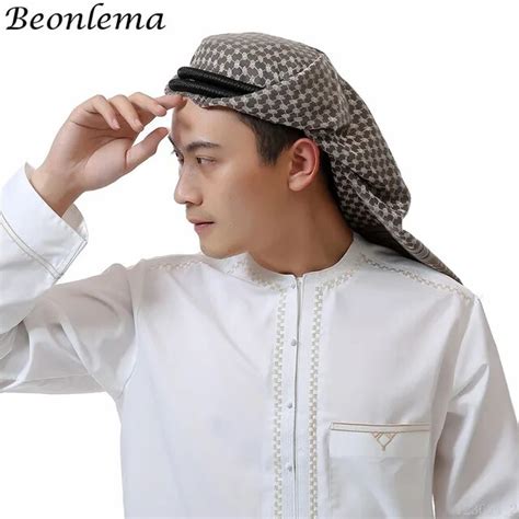 beonlema arabic men turban headscarf tradictional bonnet hijab muslim head wraps homme vetement