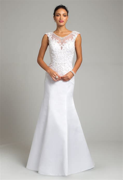 Tulle Trumpet Wedding Gown With Illusion Neckline The Perfect Look For