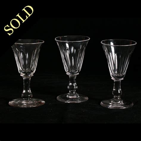Antique Sherry Glasses Three Victorian Sherry Glasses