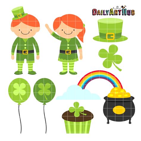 St Patricks Day Kids Clip Art Set Daily Art Hub Graphics