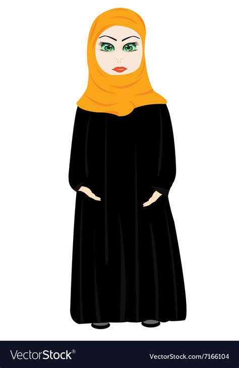 Girl In Cloth Hijab Royalty Free Vector Image Vectorstock
