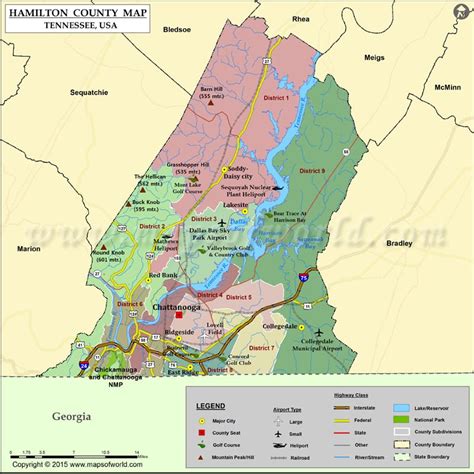 Hamilton County Tn Map Map Of Hamilton County Tennessee