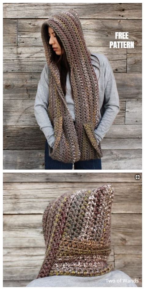 kodiak hooded pocket scarf free crochet pattern crochet shawls and wraps crochet wrap crochet