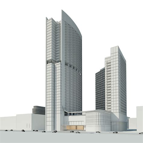 Detailed High Rise Building Complex 3d Model 3d Model Max