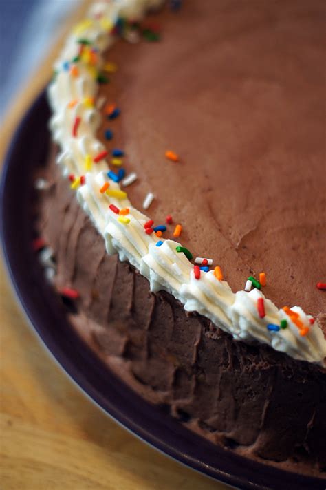 Cheesecake Filled Chocolate Birthday Cake Mayhem In The Kitchen