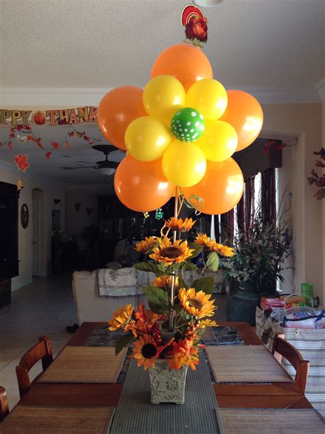 Flower Balloon Centerpiece For Thanksgiving Balloon Decorations