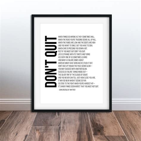 Dont Quit Poem Print Printable Quote Poster Wall Art Poetry Etsy