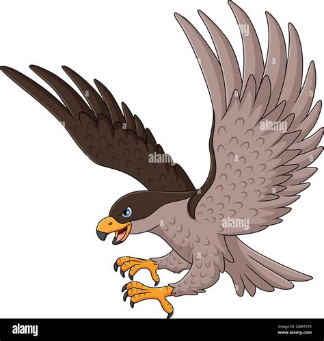 Flying Hawk Cartoon Vector Illustration Stock Vector Image And Art Alamy