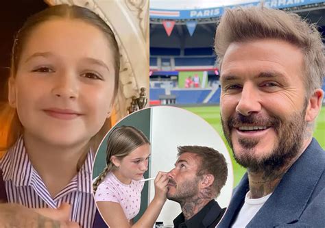 David Beckham Looked Better After Letting 12 Year Old Daughter Harper Do His Makeup Perez