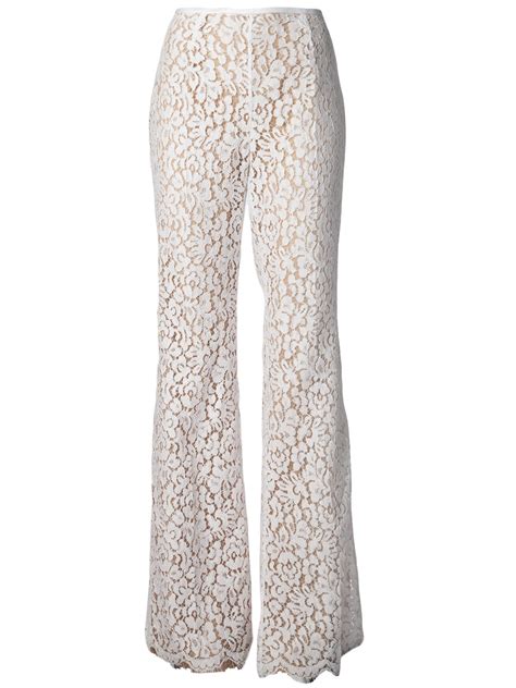 Michael Kors Floral Lace Trousers In White Lyst