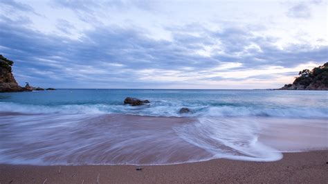 Panoramic Photography Of Beach And Stones Hd Wallpaper Wallpaper Flare