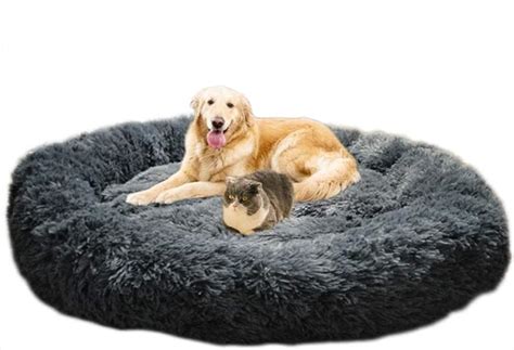 Telismei Deluxe Fluffy Extra Large Dog Beds Sofa Washable Round Dog