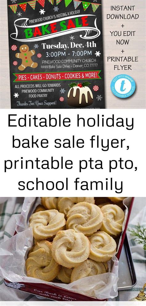 Great savings & free delivery / collection on many items. EDITABLE Holiday Bake Sale Flyer, Printable PTA PTO ...