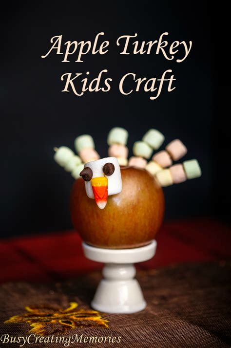 Okay, so the pinecone itself isn't edible, but this turkey's orange body is. Apple Turkey Edible Thanksgiving Crafts for Kids This ...
