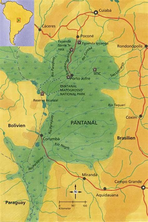 Cuiabá, gesprochen, amtlich portugiesisch município de cuiabá, ist die hauptstadt des brasilianischen bundesstaates mato grosso. Pantanal Brasilien Karte | goudenelftal