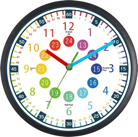 Breis Telling Time Teaching Clock 12 Inch Silent Wall