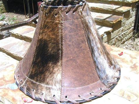 Southwest Leather Western Cowhide Lamp Shade Rustic Lighting Etsy
