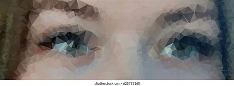Low Poly Abstract Illustration Green Eyes Stock Vector Royalty Free