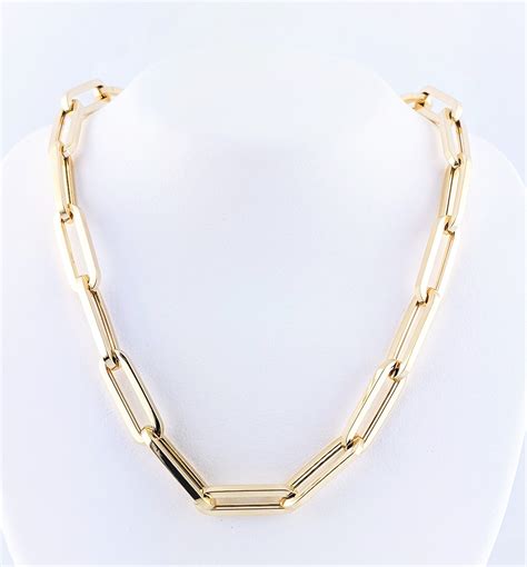 Adco Diamond 14kt Yellow Gold Paperclip Link Necklace