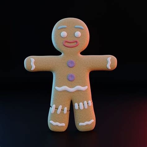 3d Model Gingerbread Man Vr Ar Low Poly Cgtrader