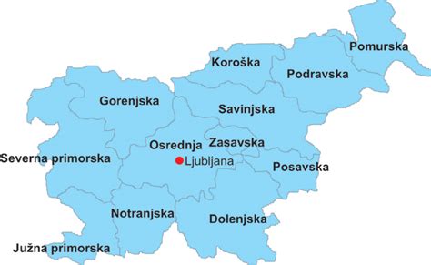 Slovenija Regije Karta