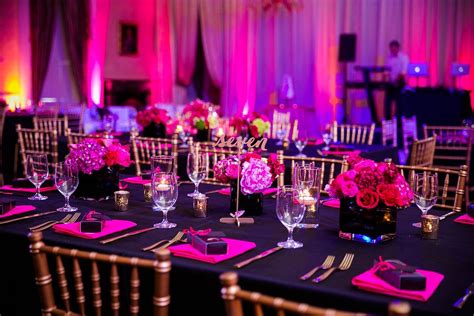 Hot Pink And Black Wedding Hibernian Hall Charleston Sc Pink Black