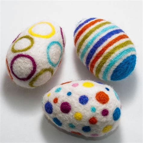 Easter Wool Eggs In A Birch Nest Set Of 3 Needle Felted Etsy Wool