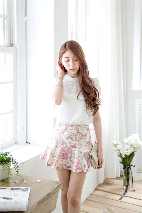 Mayuki Womens Floral Ruffled Mini Skirt Japanesekorean Fashion Ebay