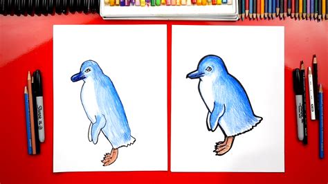 How To Draw A Blue Penguin Art For Kids Hub