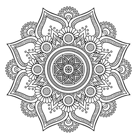 Dessin À Imprimer Mandala Fleur Coloriage Mandala Fleur Coloriage Mandalas Coloriages