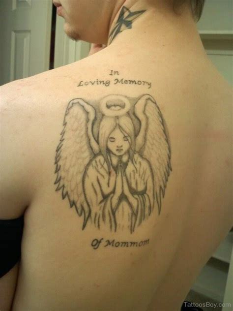 Memorial Angel Tattoo Design On Back Tattoos Designs