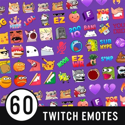 60 Cute Twitch Emotes Ultimate Pack 01 Emotes For Streamers Etsy