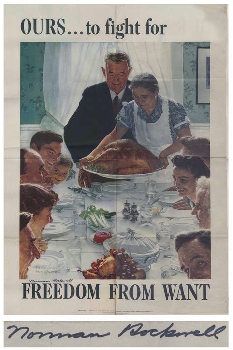 Lot Detail Norman Rockwell Signed Four Freedoms Posters Measuring