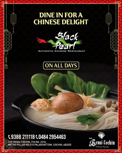 Black Pearl Chinese Dinner Delight Dining Offer In Cochin