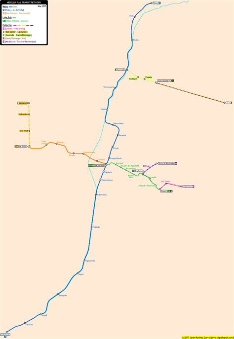 Colombia Medellin Metro Map