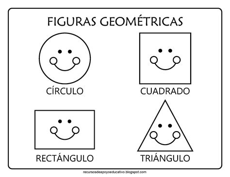 Recursos De Apoyo Educativo Cuatro Figuras Geométricas Para Niños De