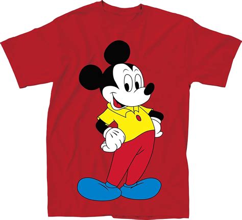 Disney Mickey Mouse 80s Retro Mens Adult Graphic Tee T Shirt X Large Red Amazonca