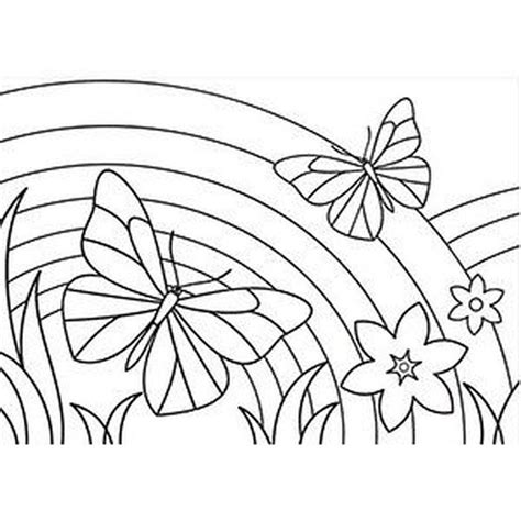 Butterfly And Rainbow Coloring Pages | Butterfly coloring page