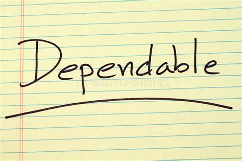 Dependable On A Yellow Legal Pad Stock Photo - Image of ...