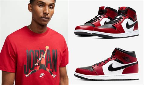 All our air jordan sneakers are 100% authentic and exclusive. Air Jordan 1 Mid Chicago Black Toe Shirts | SneakerFits.com