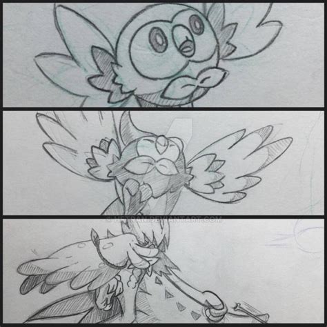 Rowlet Evolution Line By Hftran On Deviantart