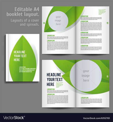A4 Book Layout Design Template Royalty Free Vector Image