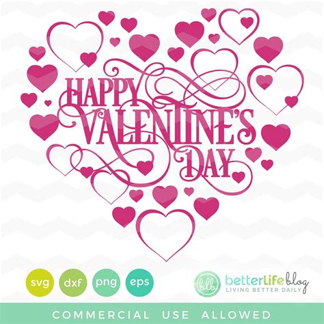 Happy Valentine's Day Hearts SVG File - Better Life Blog